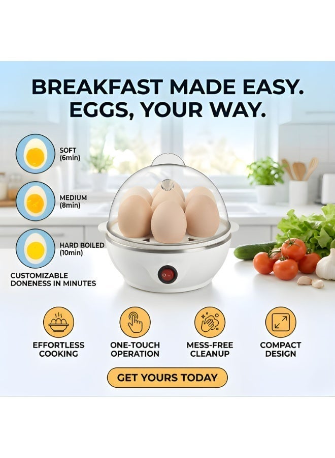 بريمو بلس جهاز طهي البيض بالبخار بقدرة 350 وات أبيض/ شفاف , جهاز كهربائي لسلق البيض - Image 2